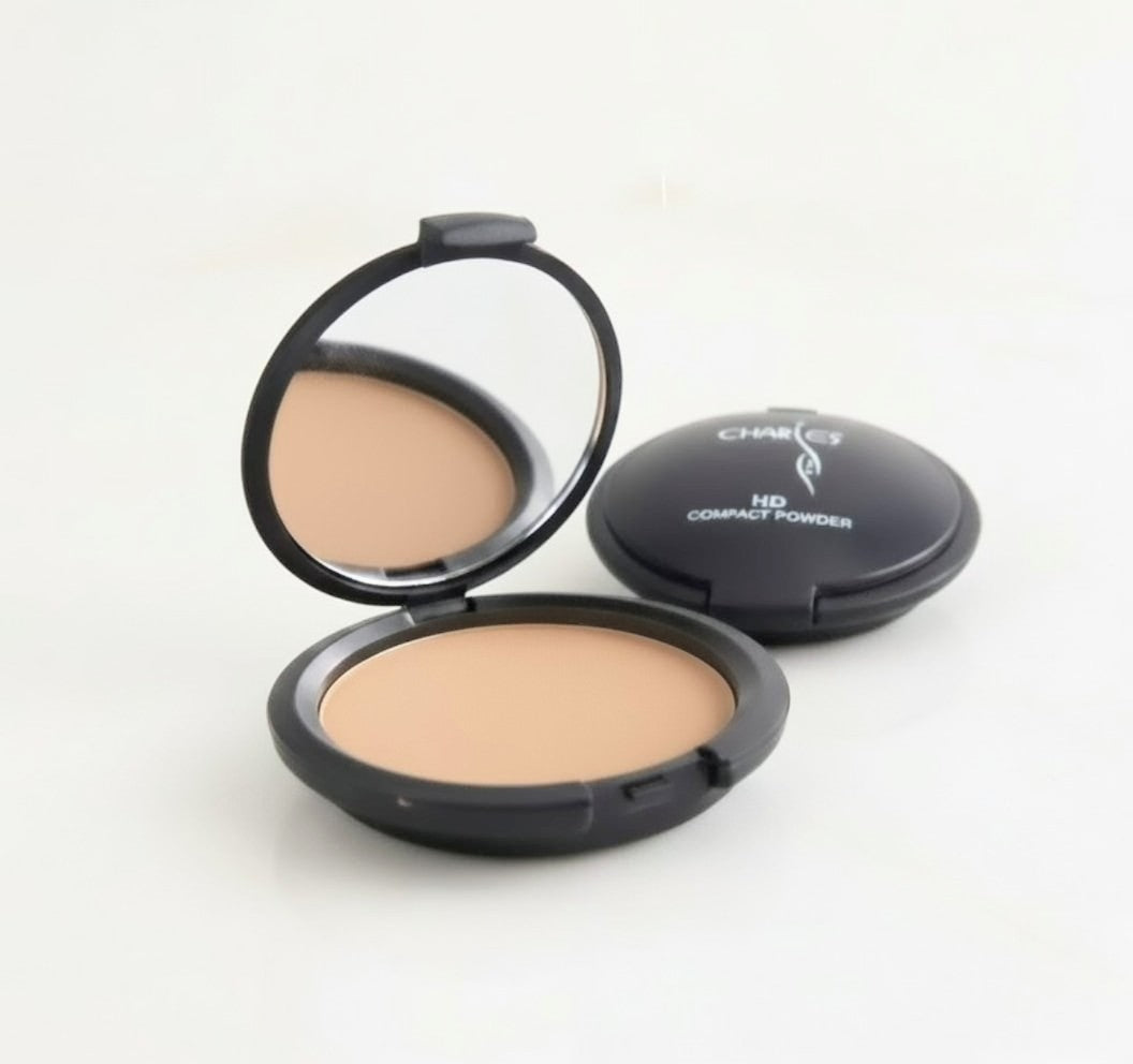Charies HD Compact Powder - Shade 01 (Light/Fair Skin) | Long-Lasting Full Coverage